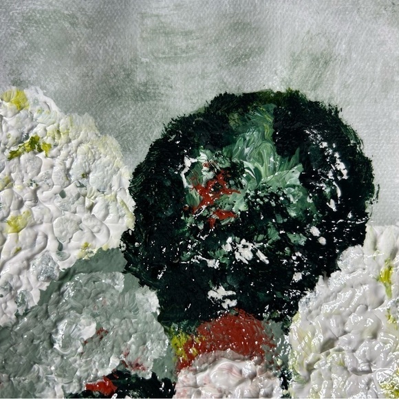 Original Artwork Acrylic’s on Canvas Sheet Green Carnations Impressionism - Picture 10 of 14